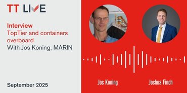 A red and grey graphic depicting the two speakers on the podcast.