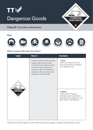TT Club - Dangerous goods quick reference guides: Class 8: Corrosive substances