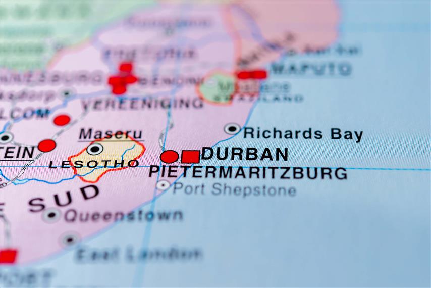 map of Durban South Africa